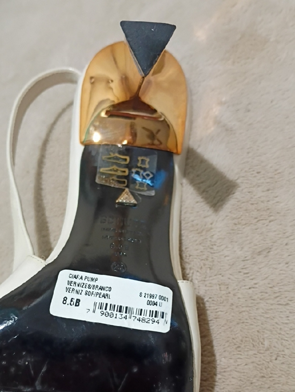 SCHUTZ White Pointed Slingback Kitten Heel Pumps - Picture 6 of 9